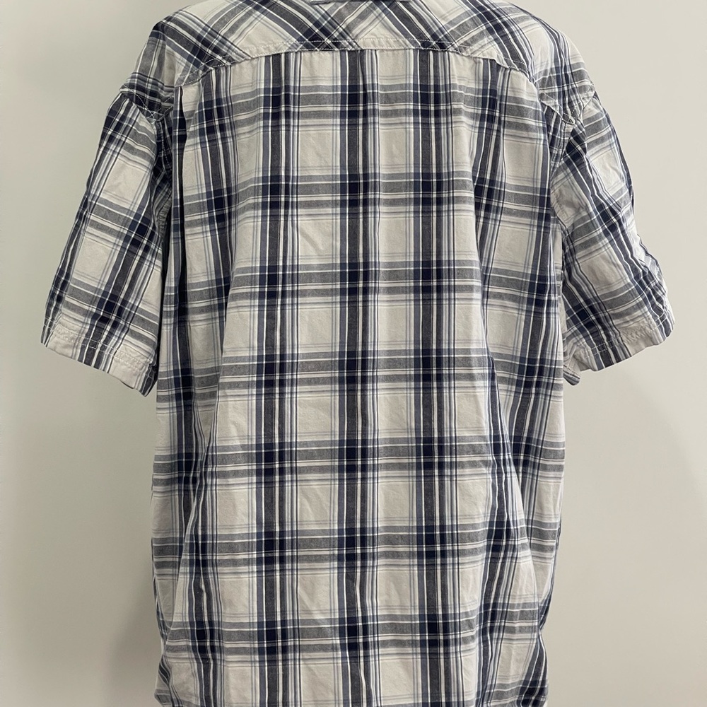 Duluth Trading XL Collared Button Down Men's Blue Plaid Shirt 184 - Picture 4 of 7